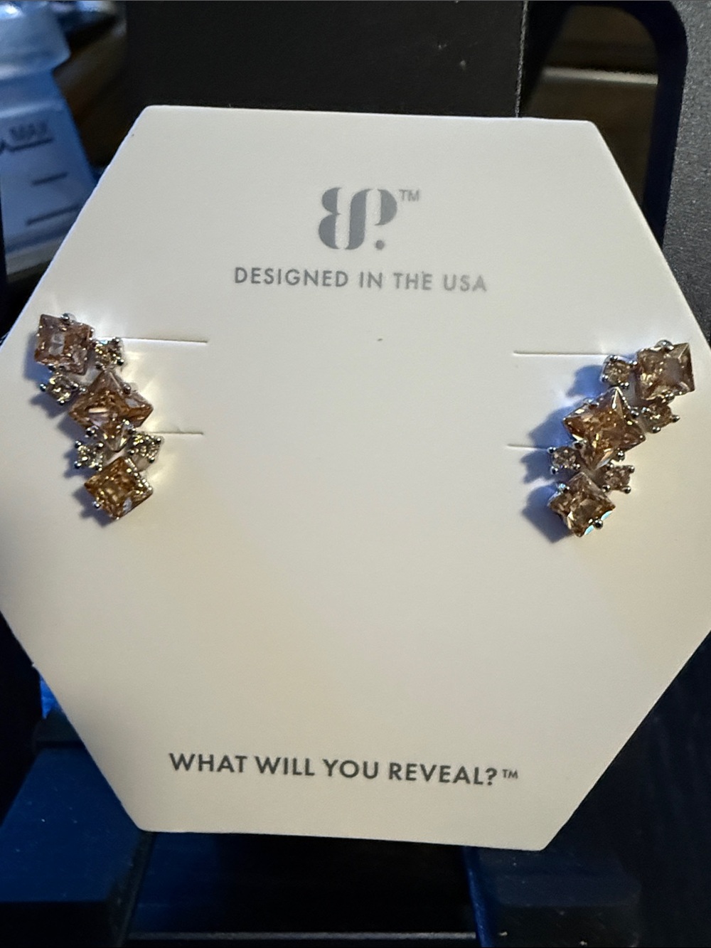 BP Smokey topaz Cluster studs on Sterling silver